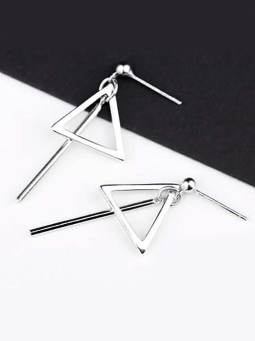 Triangle Simple Hollow Geometrical Silver Earrings
