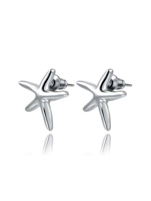 Platinum High-grade Starfish Shaped Platinum Plated Earrings