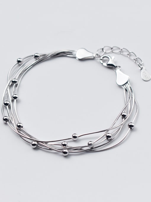 Rosh All-match Multi-layer Design Tiny Beads S925 Silver Bracelet 2