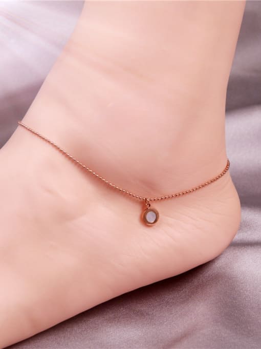GROSE Small White Shell Simple Anklet 1