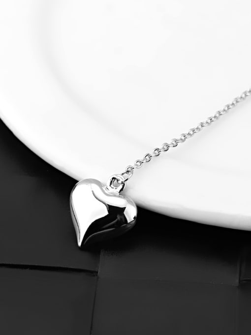 OUXI Simple Heart shapes Platinum Plated Necklace 1