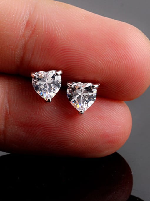 Love 6*6 Love ,Five-Star And Five Square High-Quality Zircon 6MM  True Platinum stud Earring