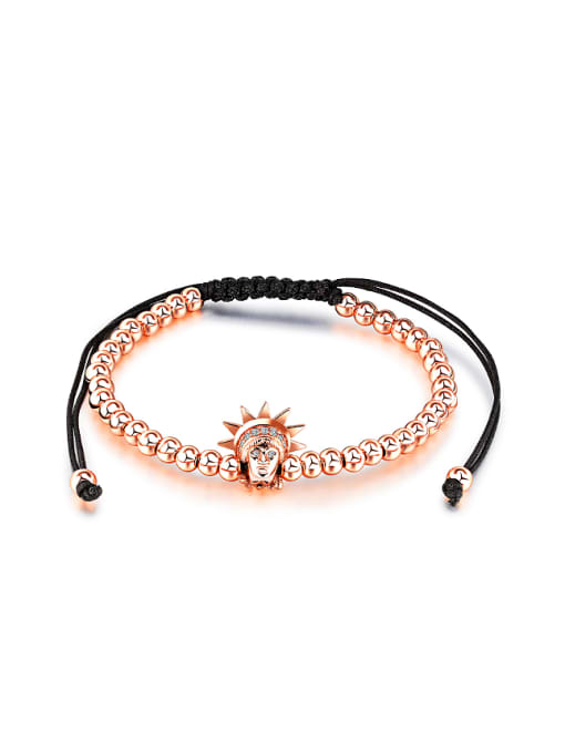 Rose Gold Fashion Personalized Beads Chinlon Adjustable Bracelet