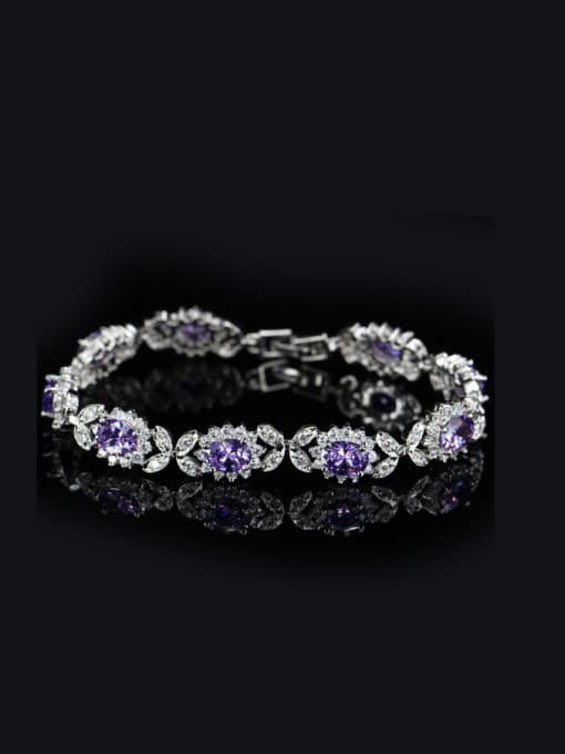 Purple Luxury Zircon Evening Party Bracelet