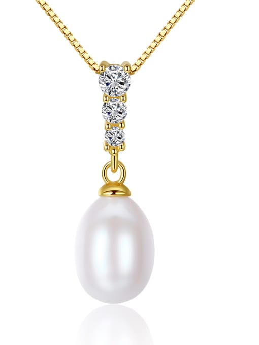 CCUI Sterling Silver 8-9mm Freshwater Pearl Pendant Necklace