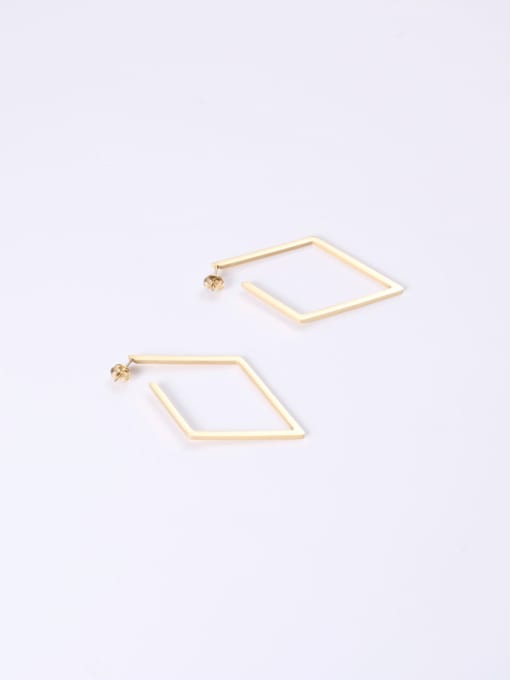 GROSE Titanium With Gold Plated Simplistic Hollow Geometric Drop Earrings 3