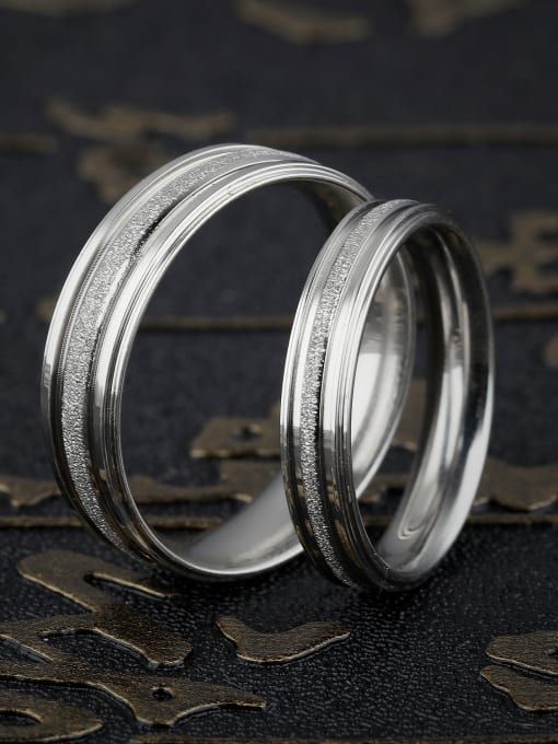 Open Sky Simple Titanium Smooth Lovers Ring 2