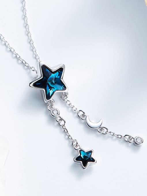CEIDAI Fashion Blue Star austrian Crystals Copper Pendant 3