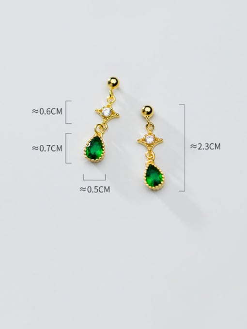 Rosh 925 Sterling Silver With Gold Plated Simplistic Water Drop Drop Earrings 3