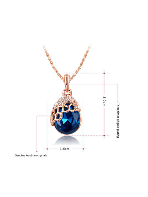 Ronaldo Luxury Blue Water Drop Shaped Austria Crystal Two Pieces Jewelry Set 1