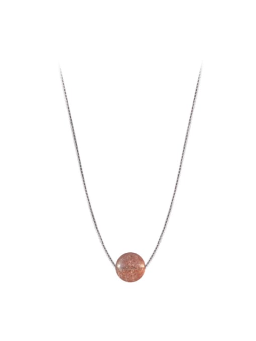 Peng Yuan Simple Round Crystal Silver Necklace