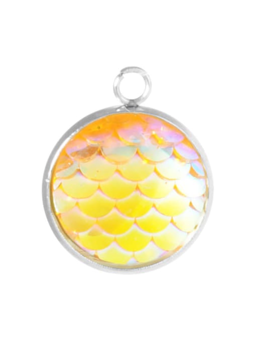 DAAT806-4 Stainless Steel With  Trendy Round With Mermaid scale Charms
