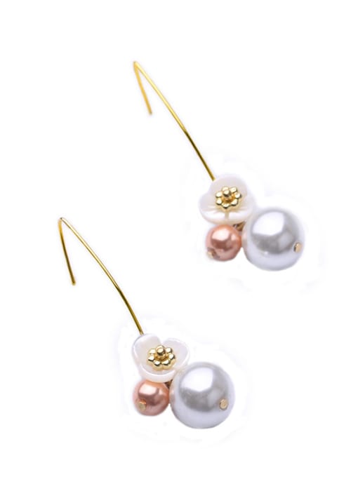 KM Simple Style Artificlal Pearl Hook drop earring 1