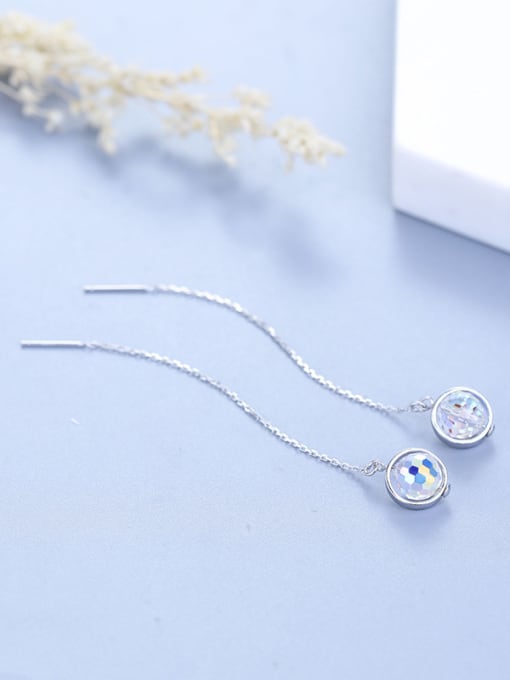 One Silver Temperament Round Shaped Line Earrings 2