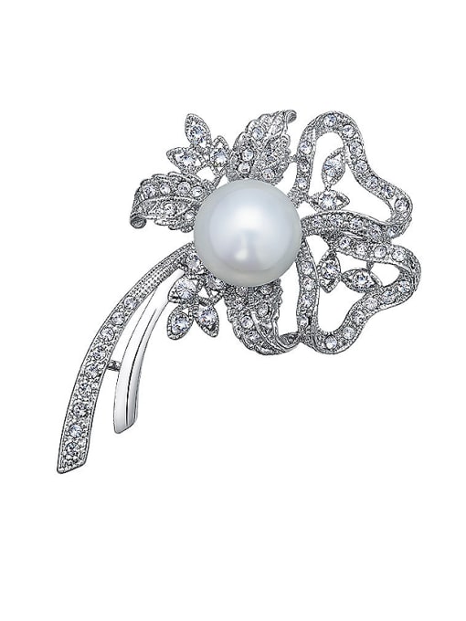 CEIDAI Pearl Flower-shaped Brooch 0