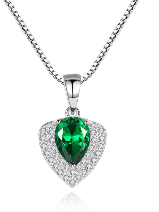 CCUI 925 Sterling Silver With Gemstone Delicate Heart Locket Necklace 0