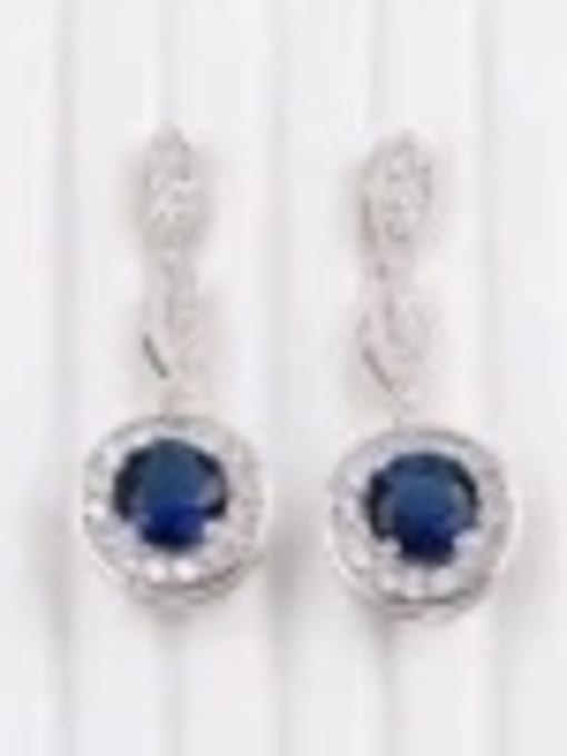 Blue Europe And The United States Quality Tassel Zircon Cluster earring
