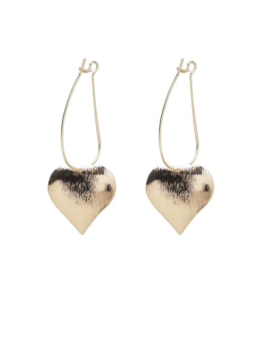A heart  Gold Alloy With Smooth  Simplistic Geometric Drop Earrings