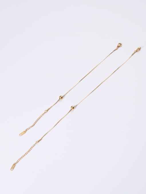 GROSE Titanium With Gold Plated Simplistic Round Bracelets 2