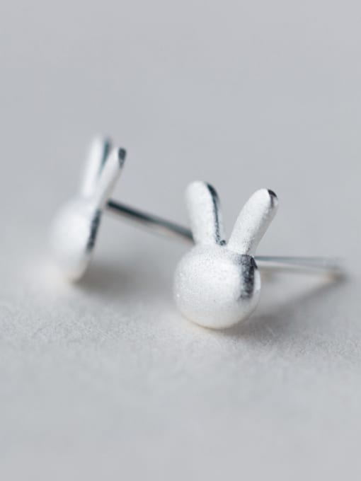 Rosh S925 silver lovely small rabbit stud cuff earring 0
