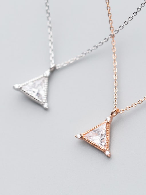 Rosh S925 Silver Necklace Pendant wind fashion Diamond Diamond Pendant temperament geometric collar chain D4323 1