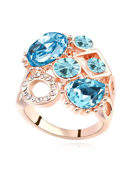 1 Exaggerated Colorful austrian Crystals Alloy Ring