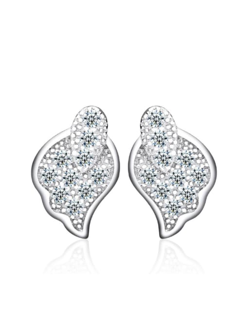 kwan Silver Fashion Leaves Women Stud Earrings 0