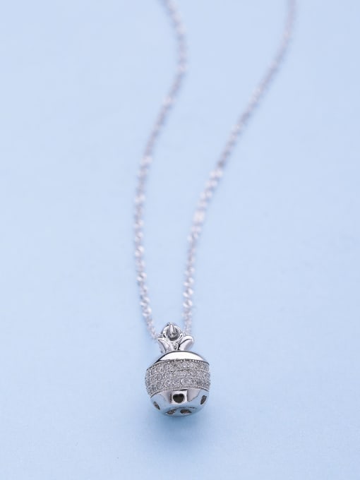 One Silver 925 Silver Apple Necklace 2