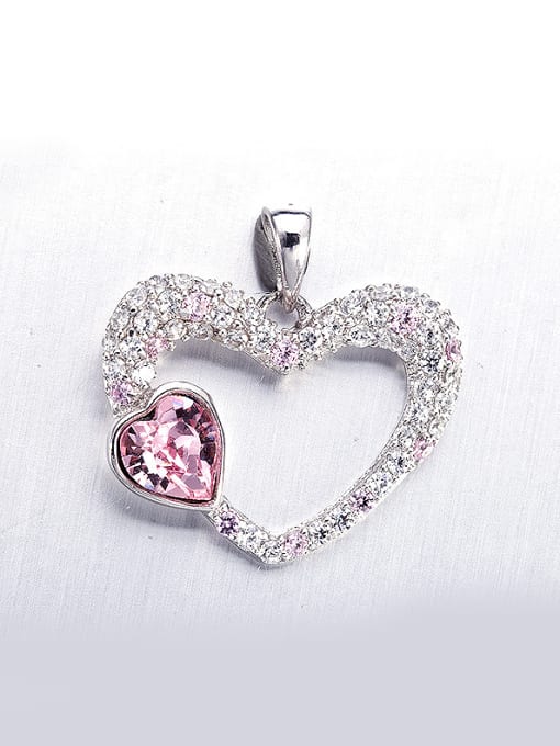 pink S925 Silver Heart-shaped Pendant