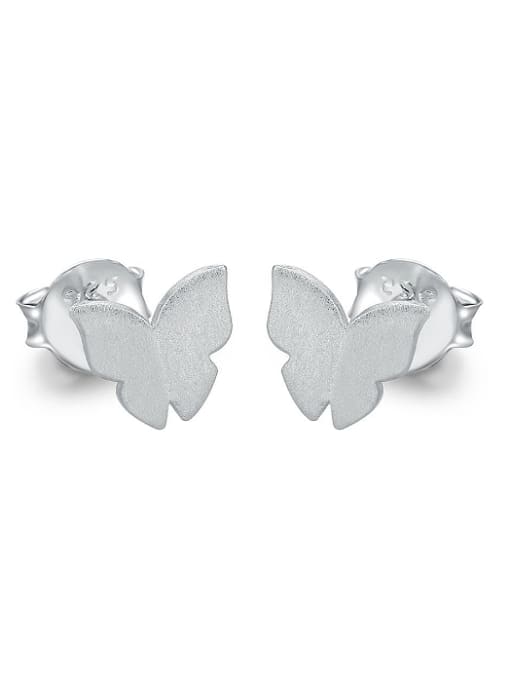 ZK Simple 925 Sterling Silver Little Butterfly Stud Earrings 0
