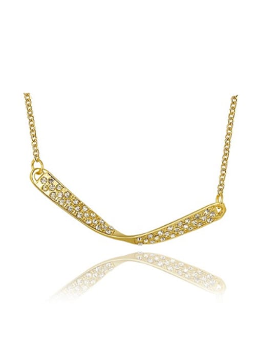 gold Simple Geometrical Rhinestones Women Necklace