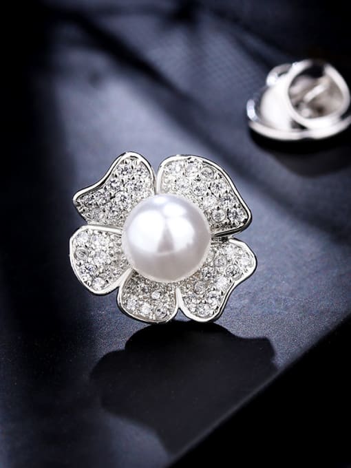 C073 Copper With  Cubic Zirconia Delicate Flower Multi style combination Lapel Pins