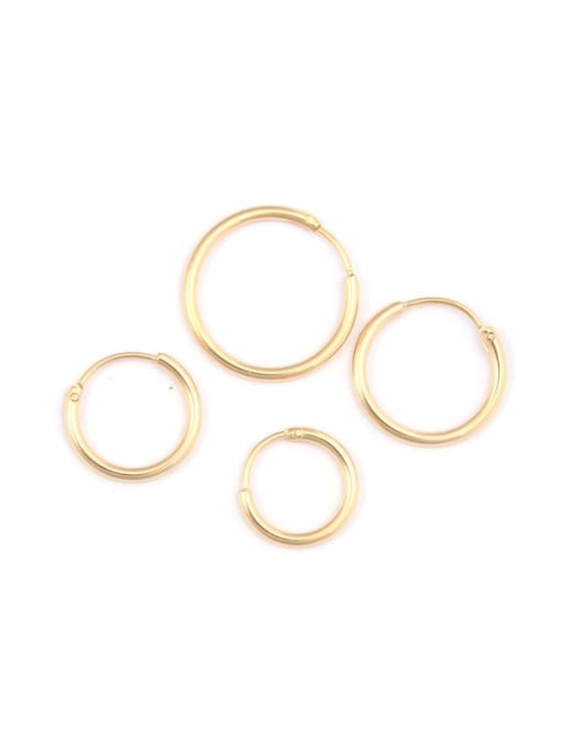GROSE Titanium With Gold Plated Simplistic Round Hoop Earrings 4
