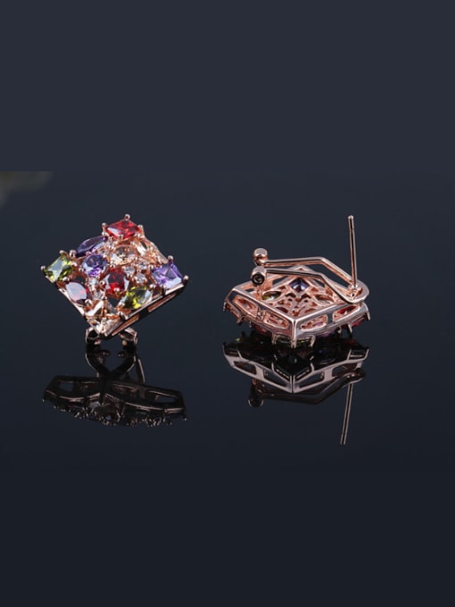 Qing Xing Monalisa Cluster earring ,Colorful Zircon Mosaic Of AAA ,Fashion 1