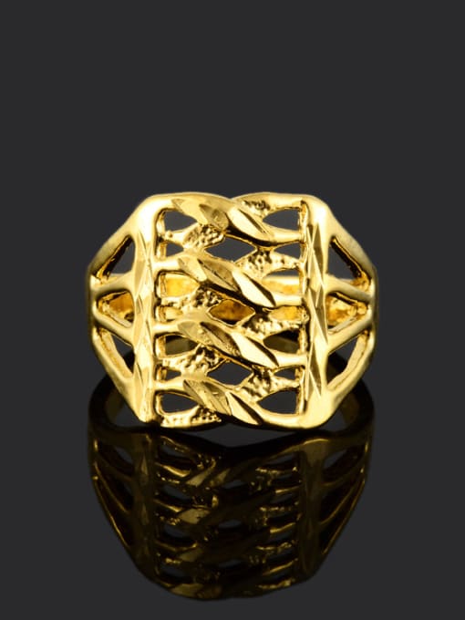Yi Heng Da Women 24K Gold Plated Hollow Geometric Ring 1