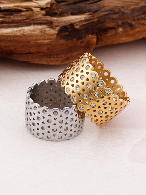 KAKALEN Stainless Steel With 18k Gold Plated Trendy Rings 4