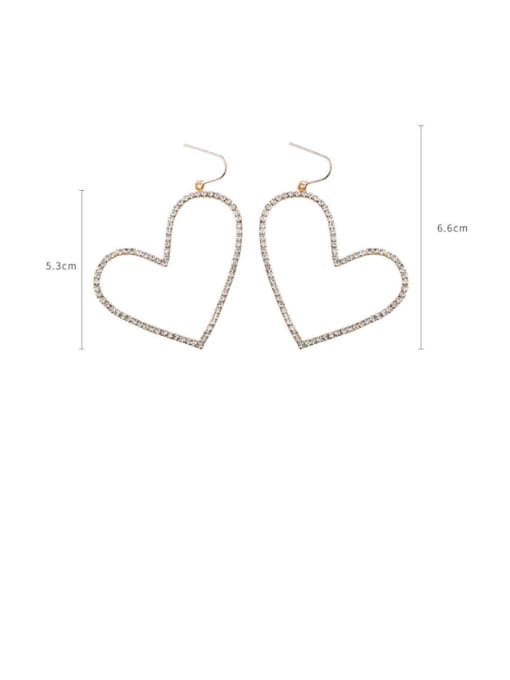 Girlhood Alloy With Gold Plated Simplistic Hollow Heart Hook Earrings 2