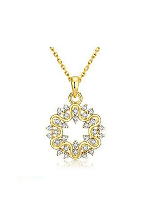 Gold Simple Flower Zircon Women Necklace