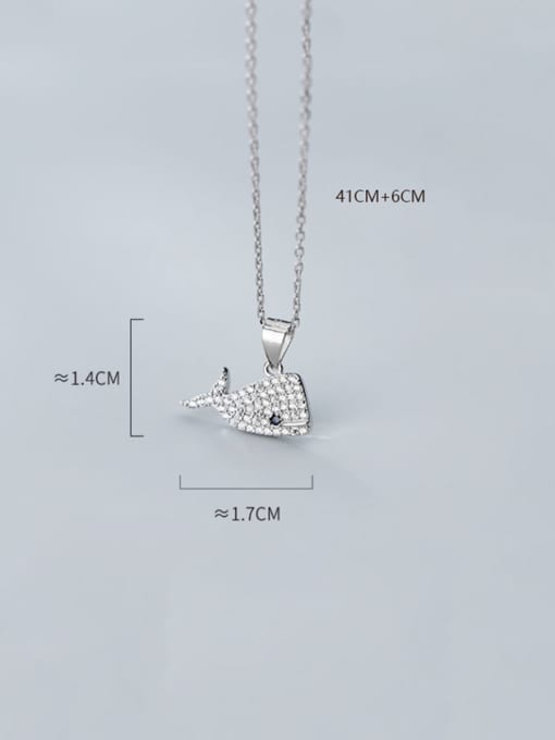 Rosh 925 Sterling Silver With  Cubic Zirconia  Simplistic Animal  Fish Necklaces 2