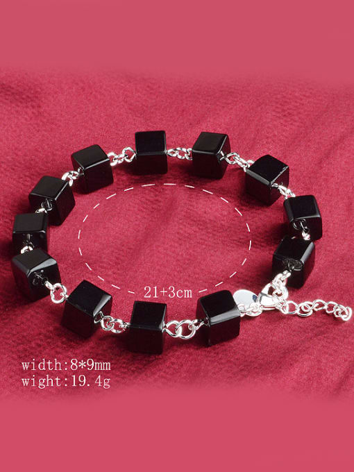 Ya Heng Personalized Cubic Black Carnelian Copper Bracelet 3