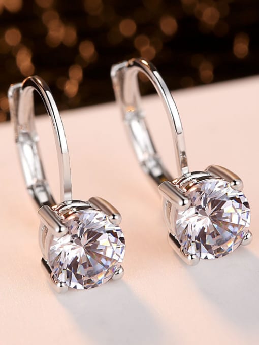 RANSSI Simple Cubic Zircon Copper Earrings 3