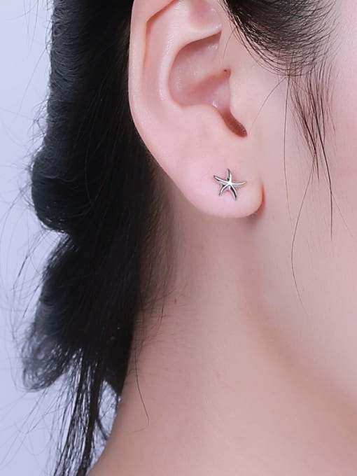 One Silver Fashionable Star Shaped Stud cuff earring 1