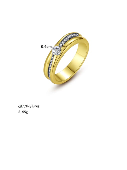 CCUI 925 Sterling Silver With Gold Plated Simplistic Round Band Rings 2