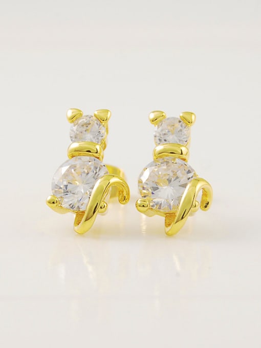 Yi Heng Da Creative 24K Gold Plated Animal Rhinestone Stud Earrings 0