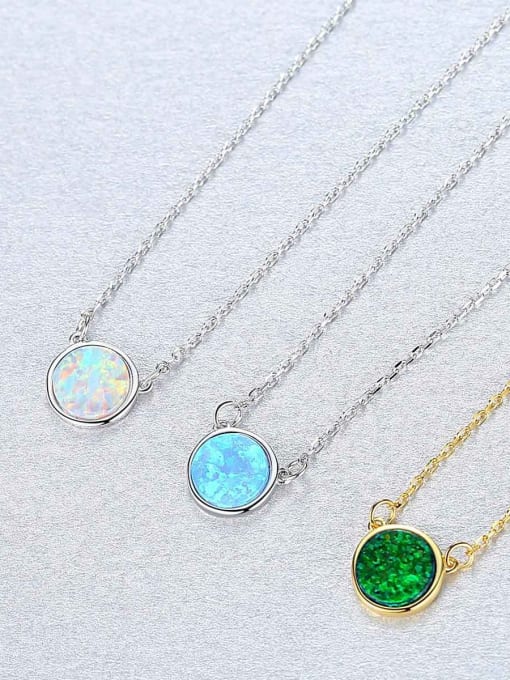 CCUI Sterling Silver minimalist opal Mini Necklace
