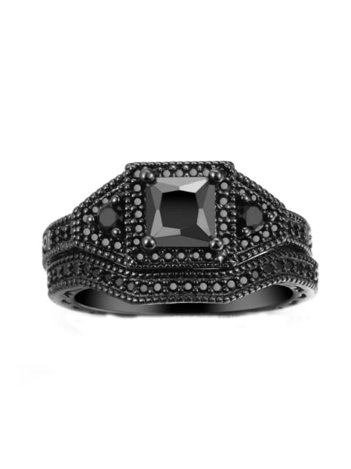 ZK Black Nano Black Plated Western Style Ring 0