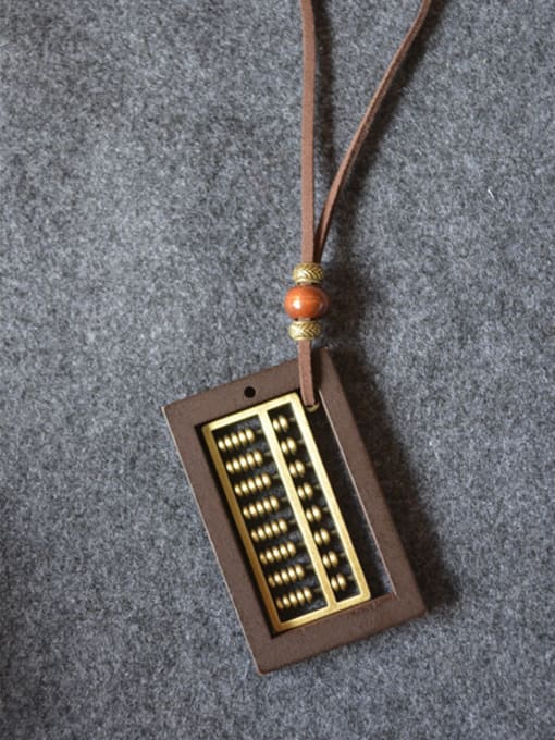 Dandelion Unisex Wooden Abacus Shaped Necklace 3