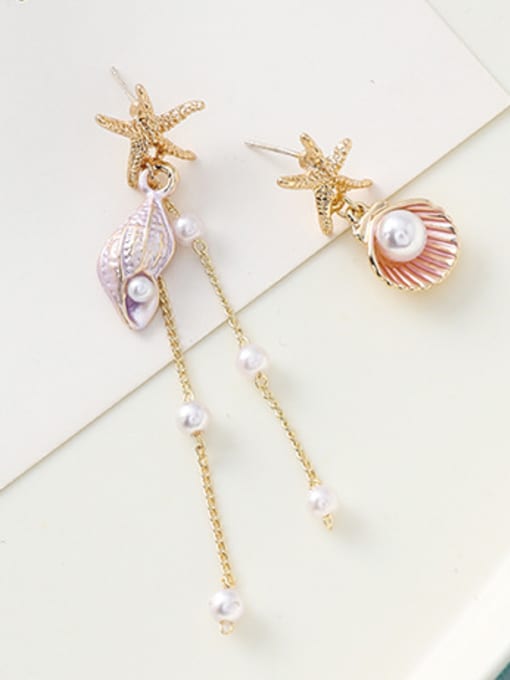Girlhood Stainless Steel With Imitation Gold Plated Cute Charm Tassels Earrings 2