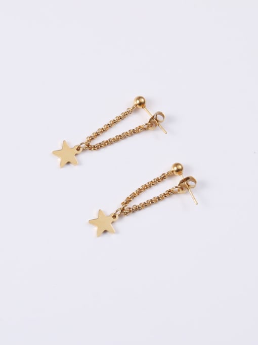 GROSE Titanium With Rose Gold Plated Simplistic Star Drop Earrings 3