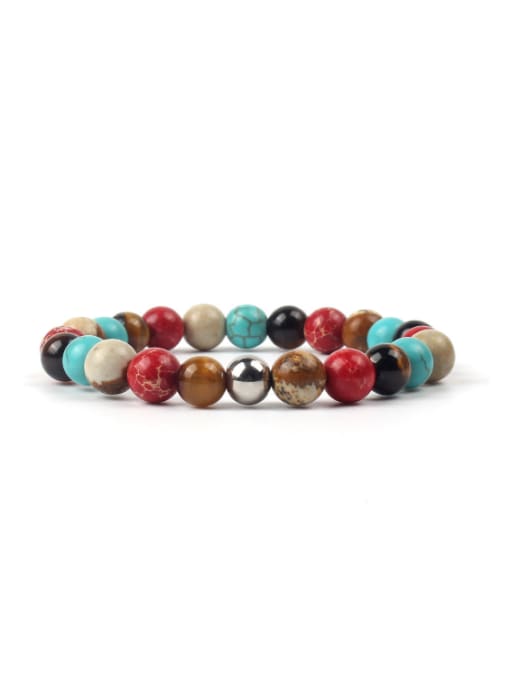 handmade Colorful Natural Stones Retro Style Bracelet